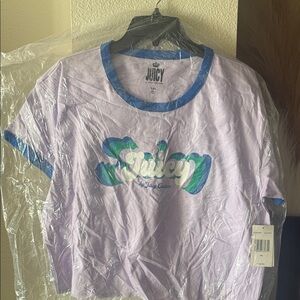 Juicy Couture Lavender and Blue Graphic Tee
